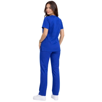 Komplet medyczny damski klasyczny chabrowy casual premium roz. 3XL